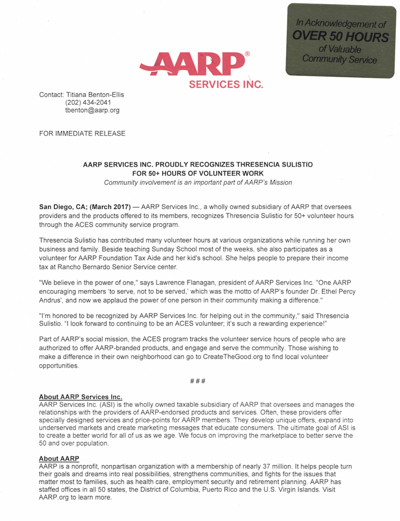 AARP Press Release